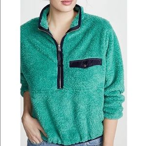 Anine Bing Green Fleece Pullover XS